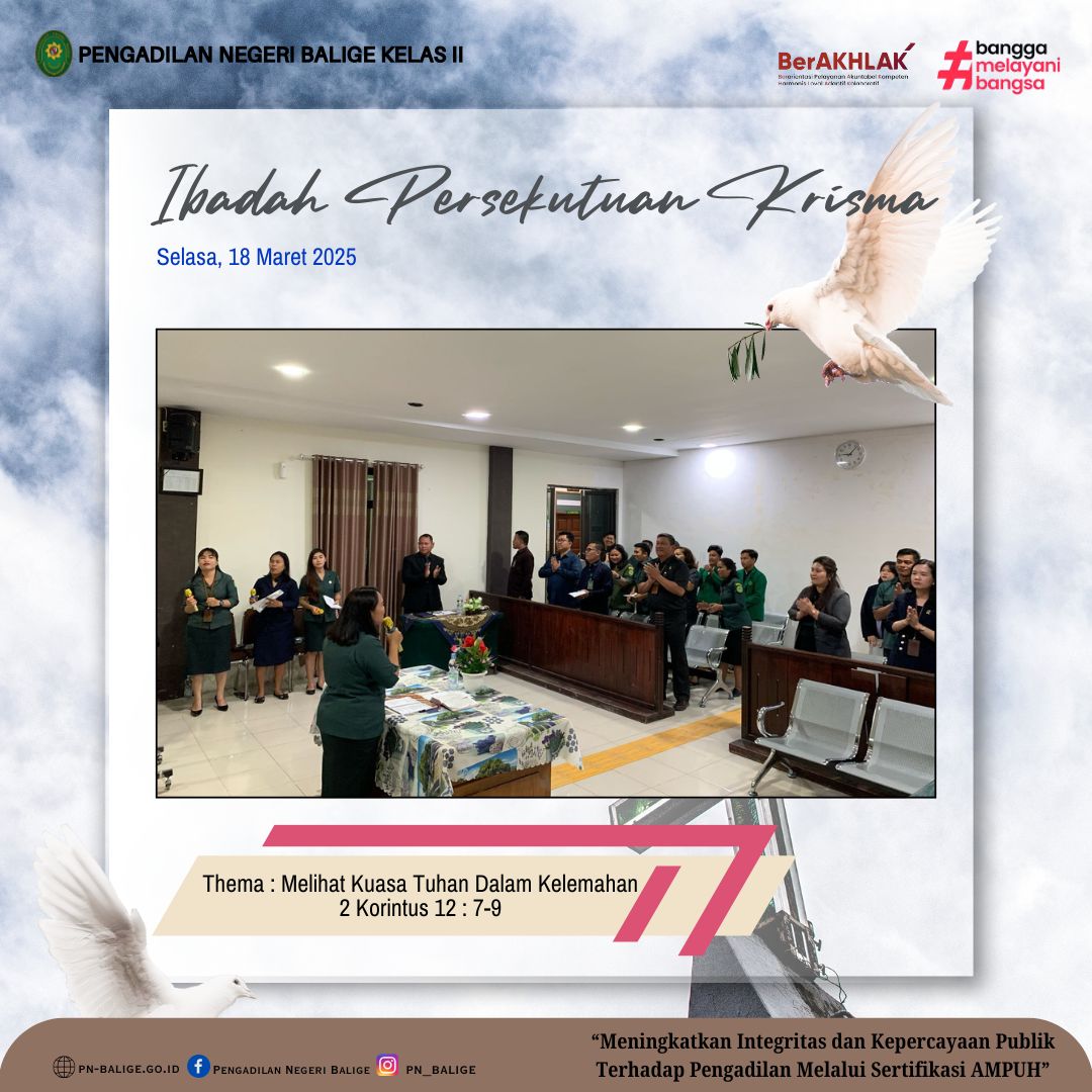 KEGIATAN IBADAH PERSEKUTUAN KRISMA KEGIATAN IBADAH PERSEKUTUAN KRISMA